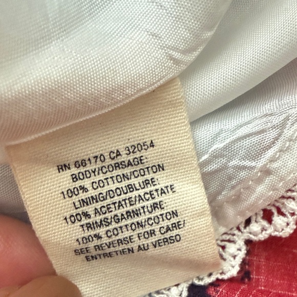 Floreat Anthropologie Red and Blue Striped Sleeveless Button Down Collared Dress - Picture 4 of 9